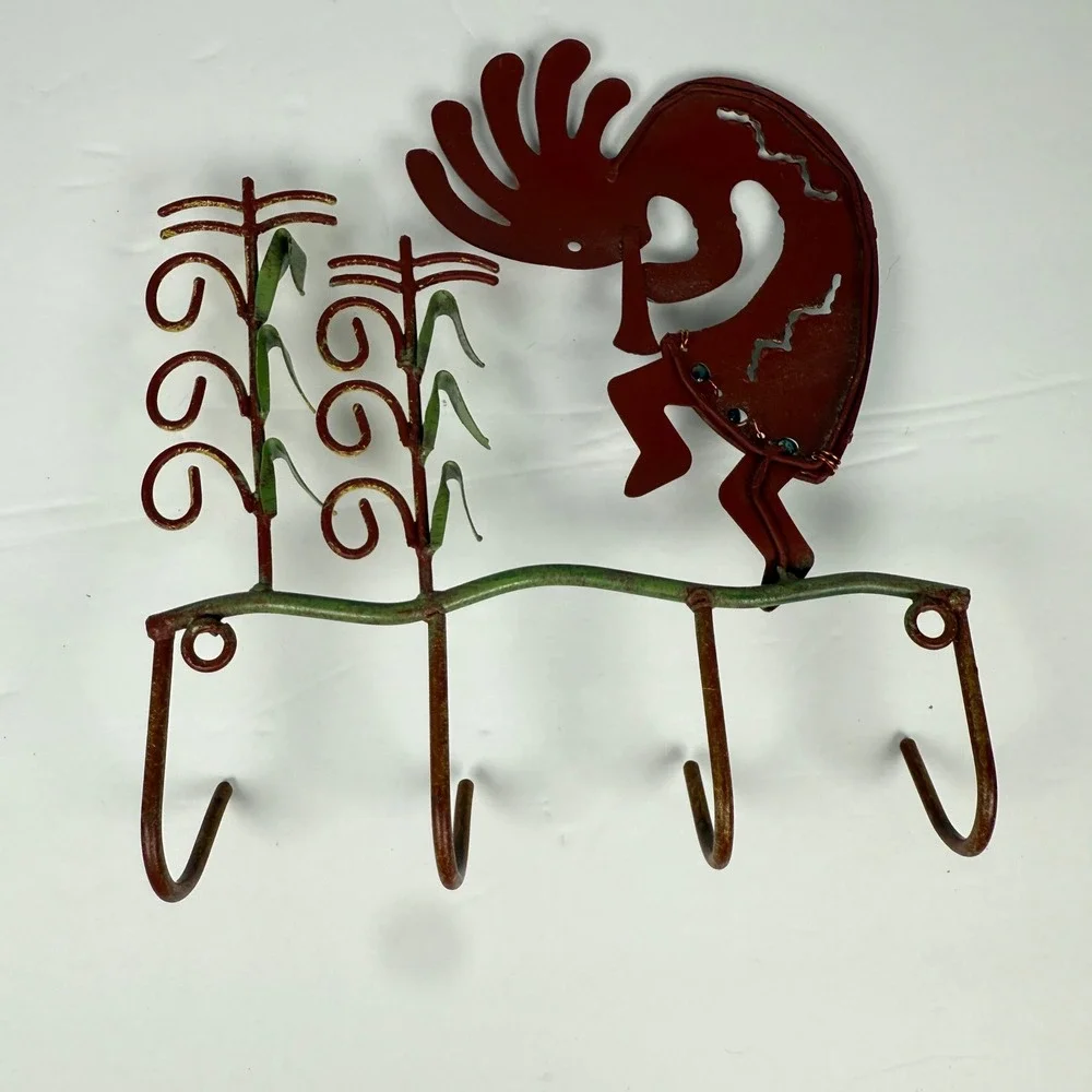 Kokopelli Wall Hooks metal Southwest 2pc Set